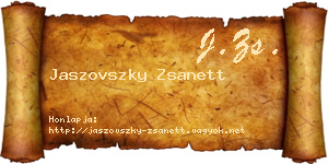 Jaszovszky Zsanett névjegykártya